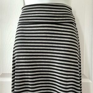 Black and White Striped Maxi Skirt